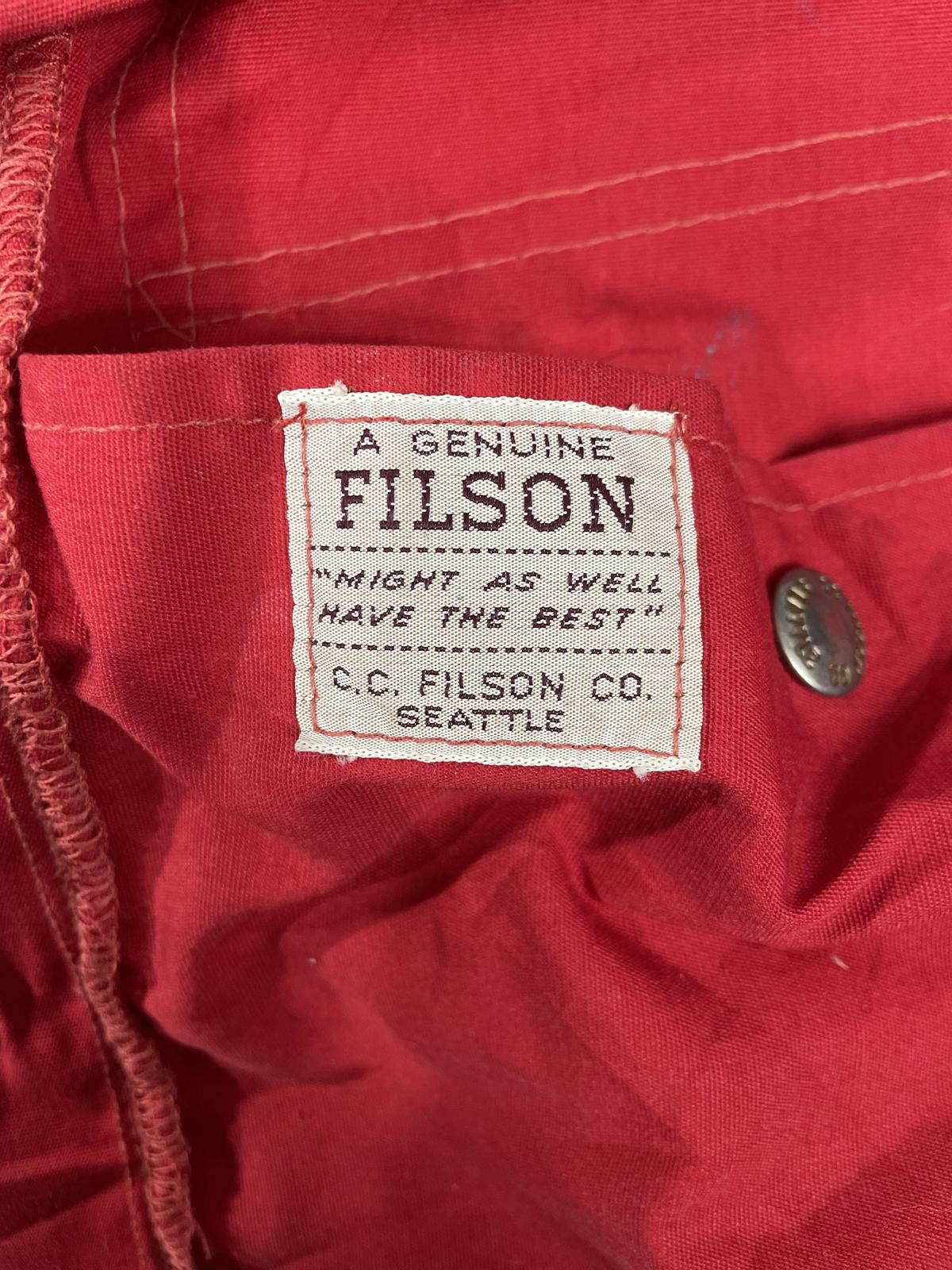 Filson Red Cotton Dry Tin Vest Made USA Lot 10 Cloth Gilet Body Warmer 42 Large