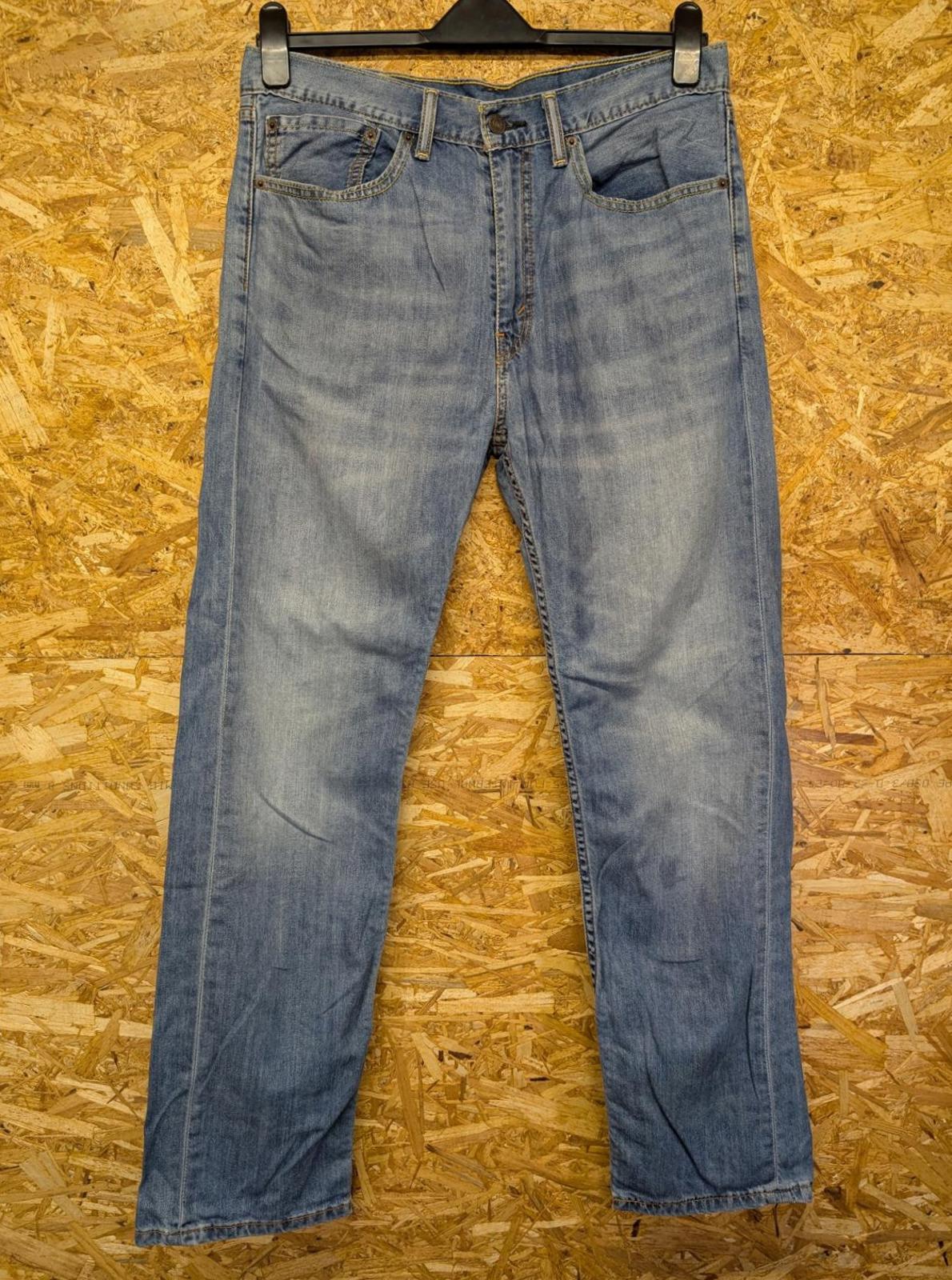 Levis 505 Blue Jeans W34 L32 Men Straight Fit Red Tab Denim Zip Fly Distressed