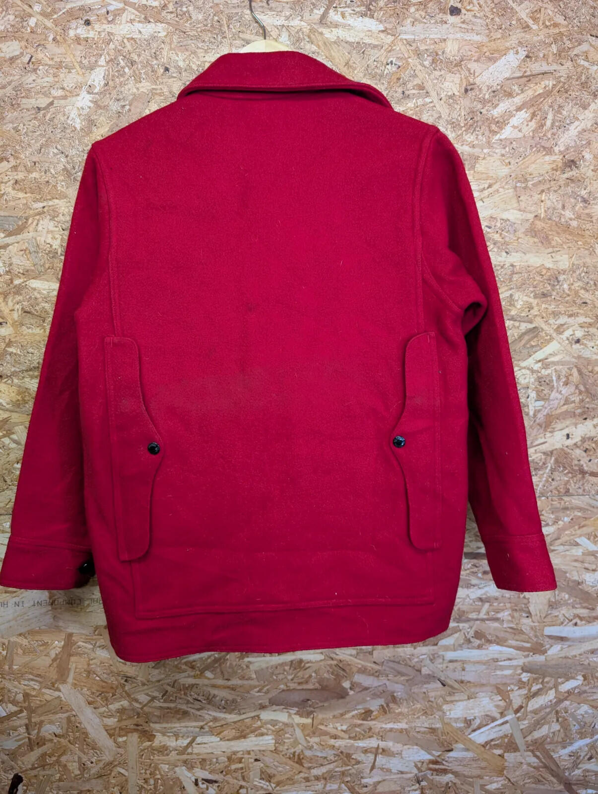 Filson Cruiser Wool Jacket Women Size 14 Red Large Button Mackinaw Pockets USA