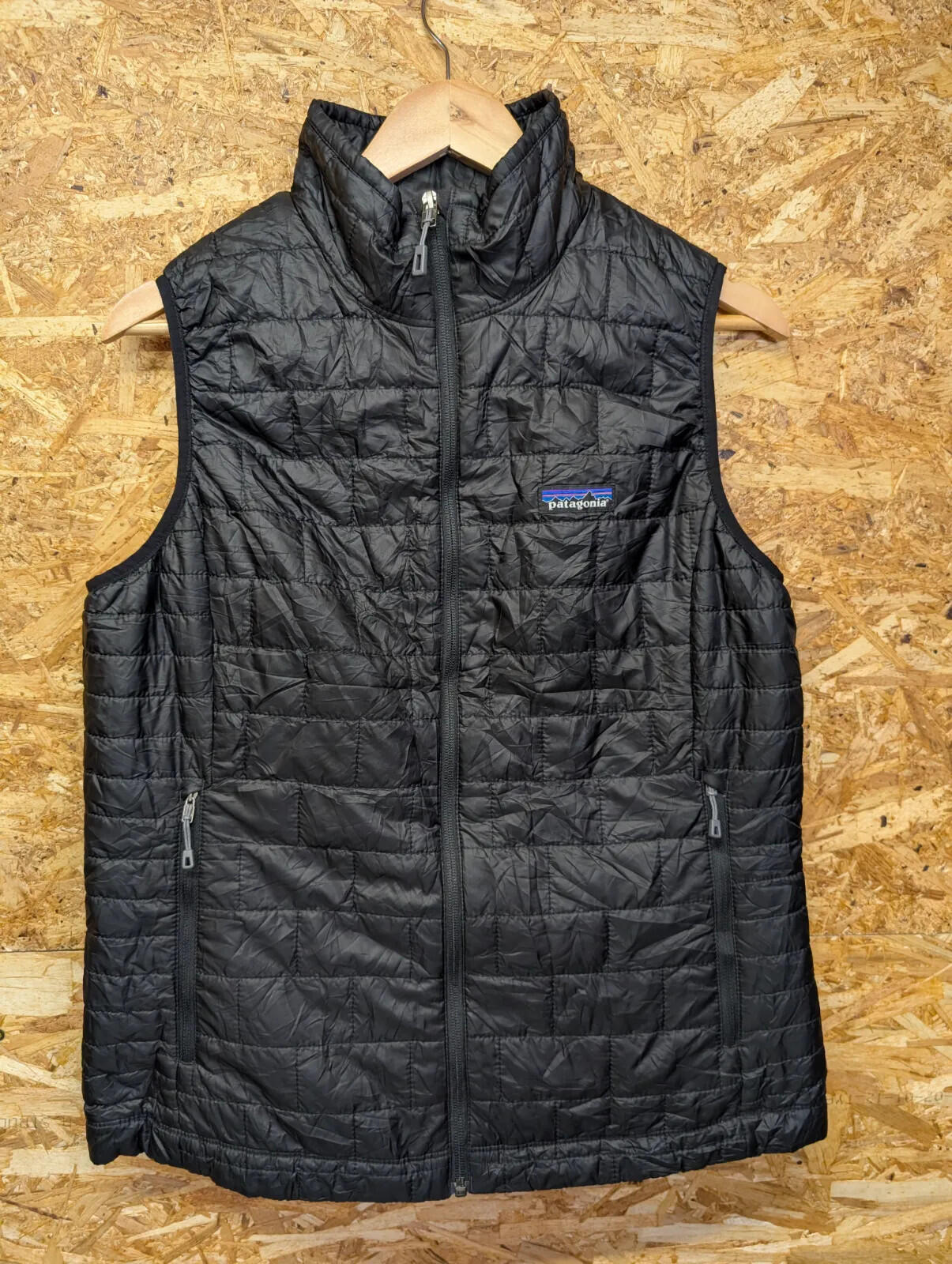 Patagonia Nano Puff Vest Large Women Black Gilet Insulated Bodywarmer Jacket