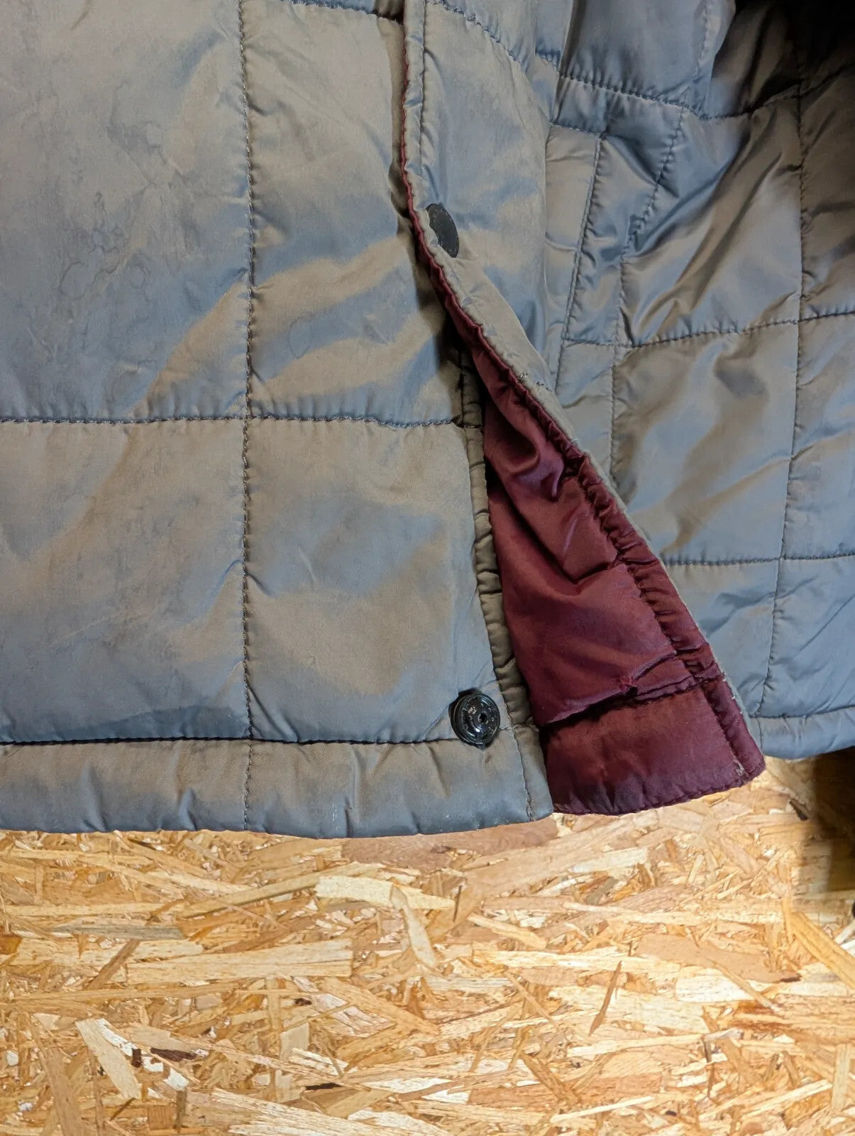 Barbour International Worn Quilt Bomber Jacket Mens XXL Grey Lightweight Snap