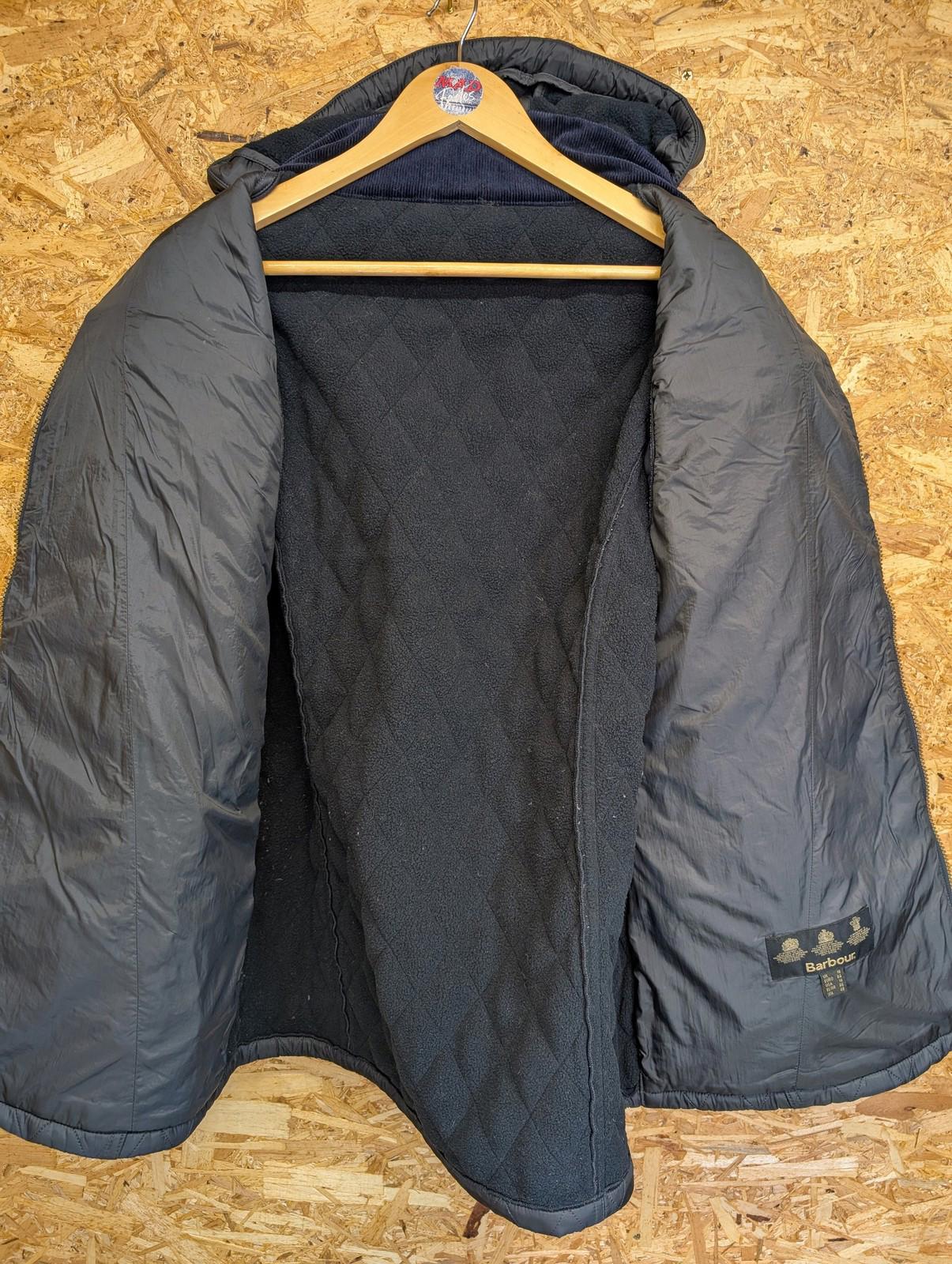 Barbour Grace Polarquilt Jacket UK 18 Women Quilted Hooded Navy Warm Fleece