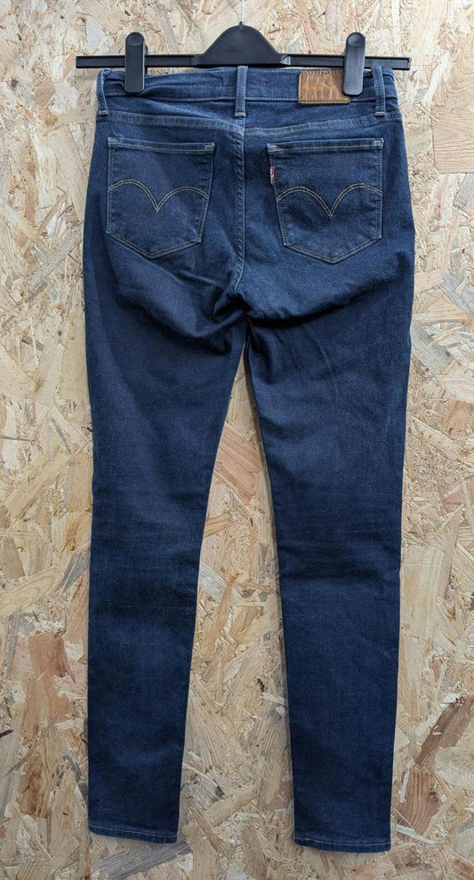 Levis 710 Super Skinny Jeans Size 10 W28 L30 Women Navy Blue Stretch Slim Zip