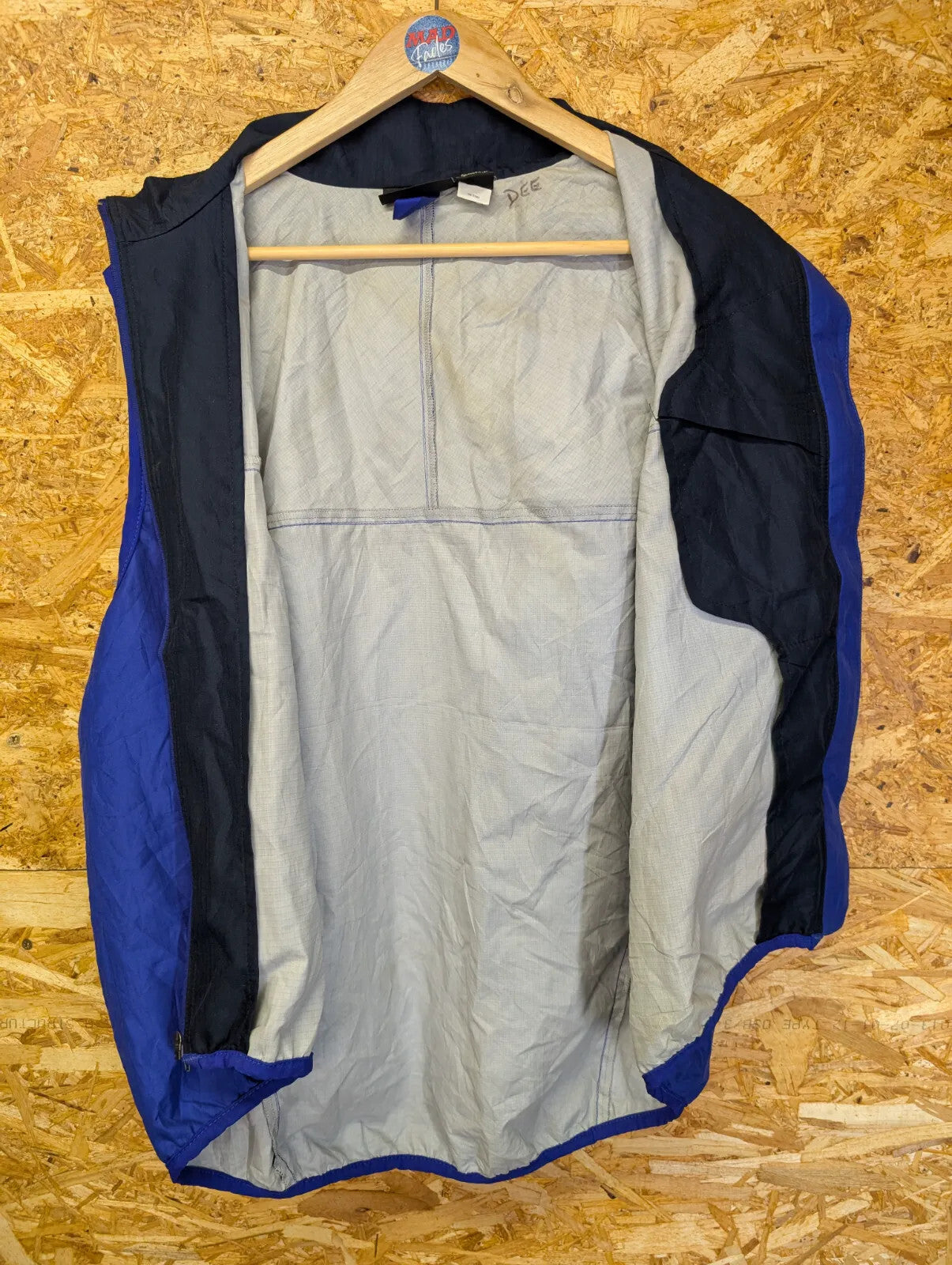 Vintage Patagonia Windbreaker Zip Vest Mens Large Blue Waterproof Hiking 90s