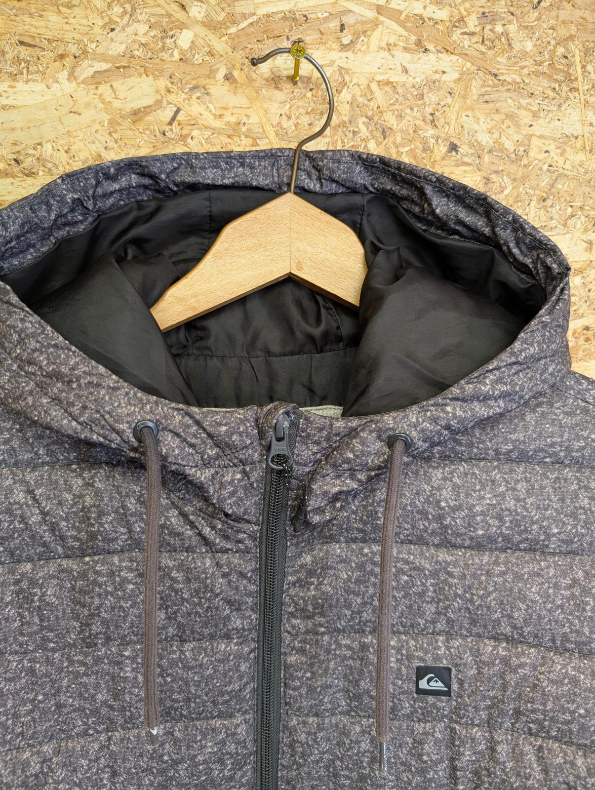 Quiksilver Mens Jacket Small Puffa Grey Silver White Padded