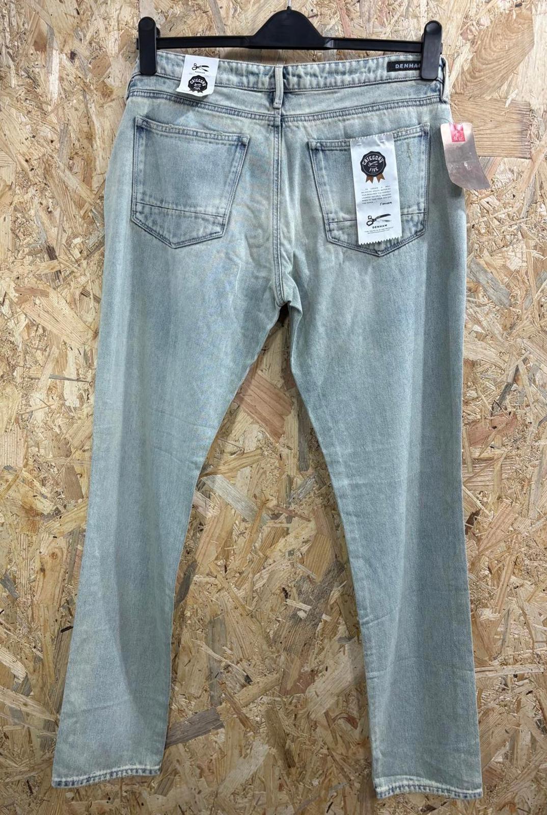 Denham Jeans W31 L34 Men Light Blue Stonewashed 14oz Point RB Soft Denim Zip Fly