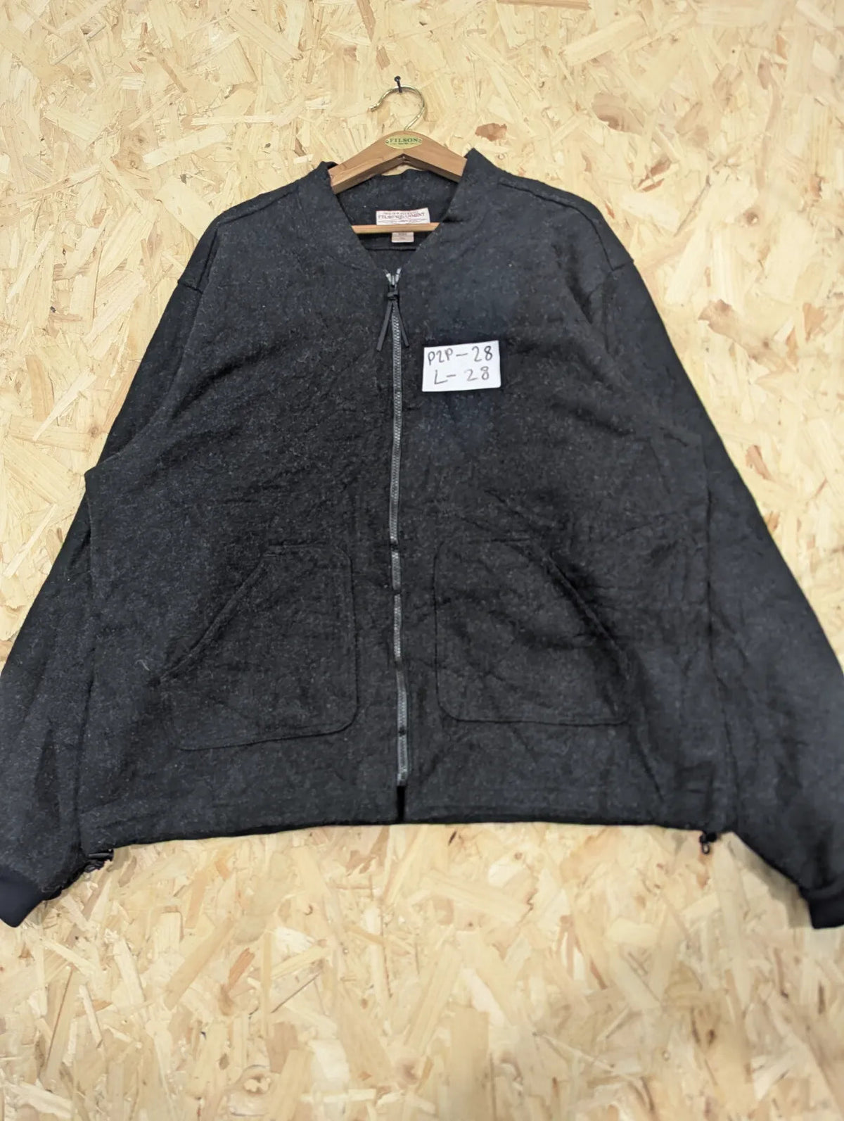 Filson 122 Jacket Liner Jacket Mens XXL Mackinaw Wool Charcoal Zip Bomber USA