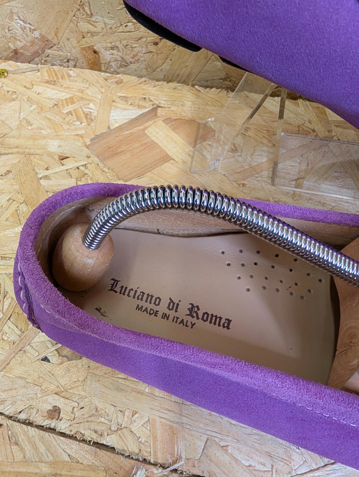 Luciano Di Roma Suede Purple Loafers Driving Shoes Made Italy Slip On 9 UK 43 EU