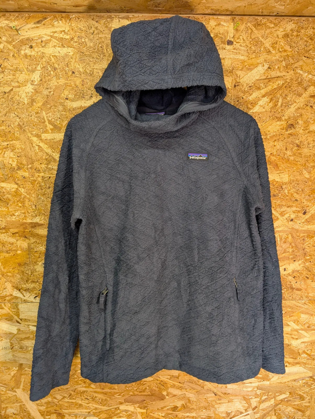 Patagonia Diamond Capra Hoodie Womens Medium Pullover Navy Blue Mock Tech Fleece