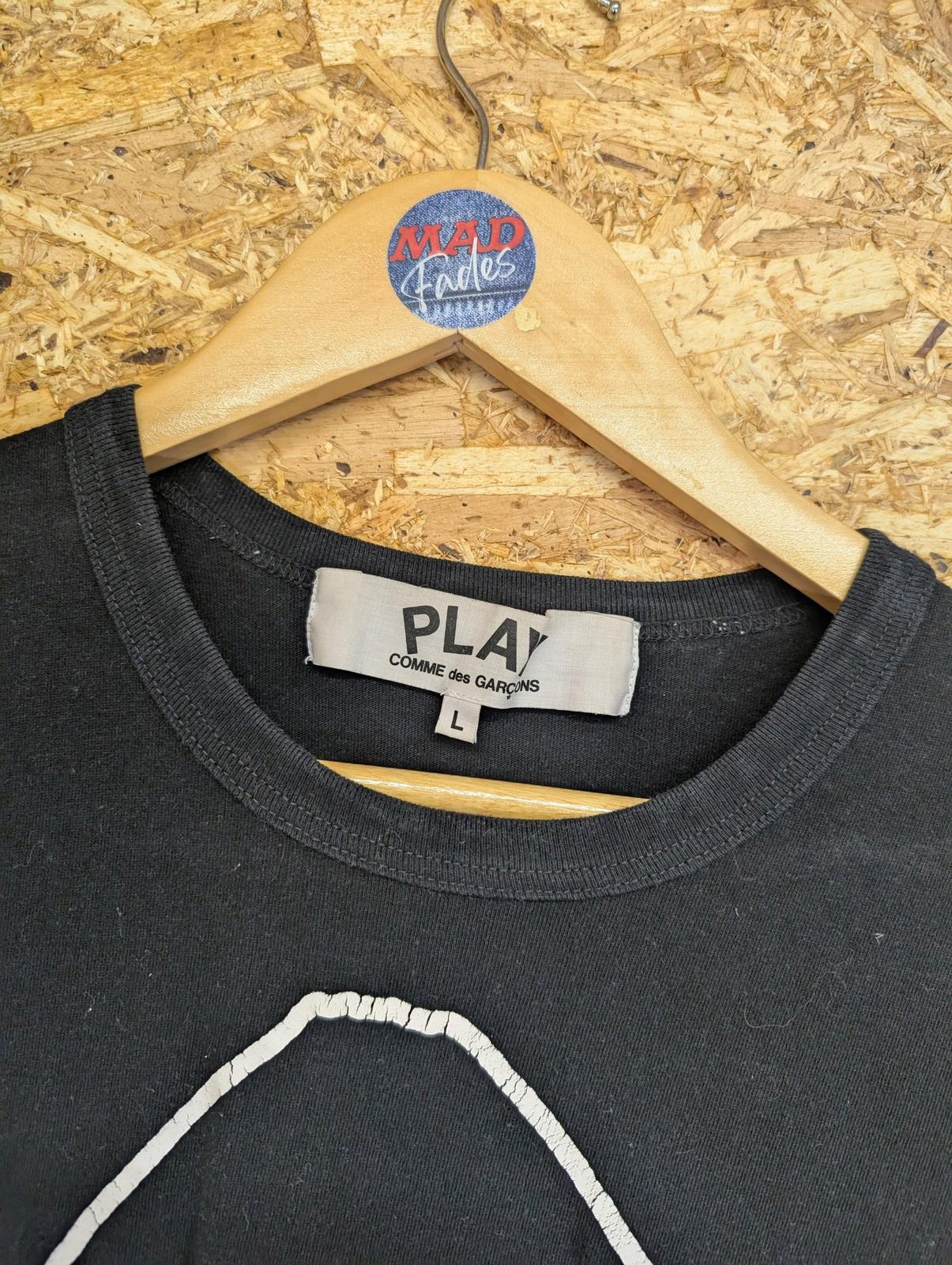 Comme des Garçons PLAY T-Shirt Large Men Inverted Heart Outline Black Cotton
