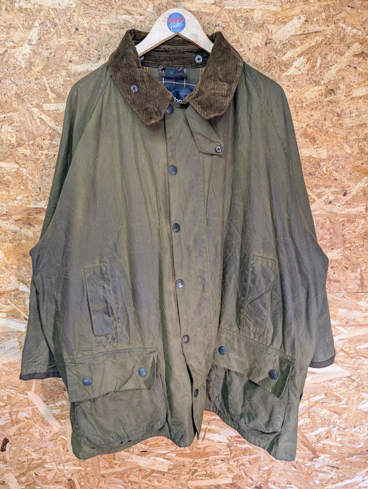 Vintage Barbour Classic Moorland Wax Jacket Men 2XL C52 Olive Green A820 + Hood