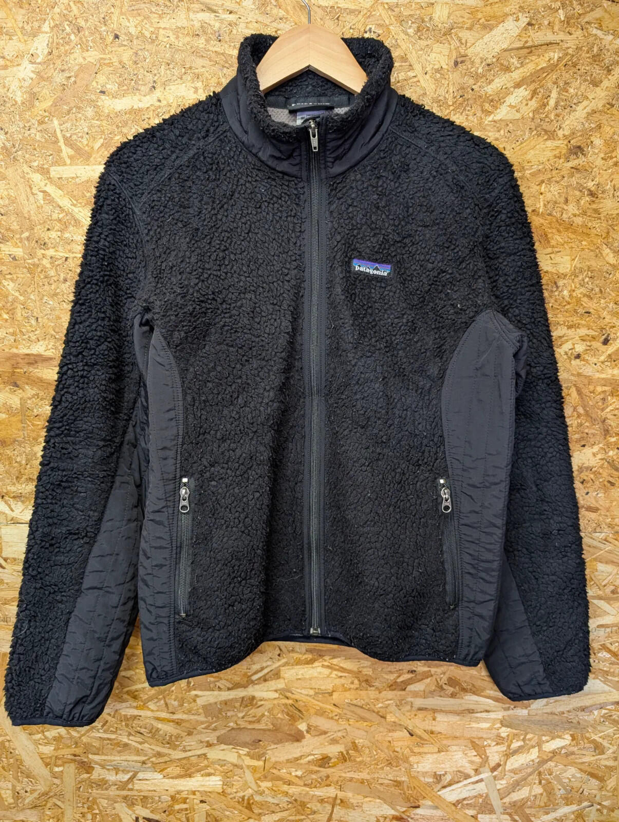 Patagonia Retro-X Fleece Jacket Womens Large Black Deep Pile Sherpa Full Zip USA