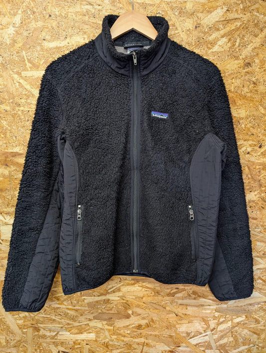 Patagonia Retro-X Fleece Jacket Womens Large Black Deep Pile Sherpa Full Zip USA