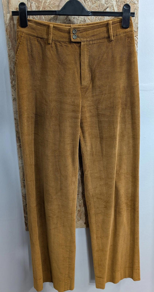 Burberry Trousers UK 12 W28 L29 Women Corduroy High Waist Tan Brown London Pleated
