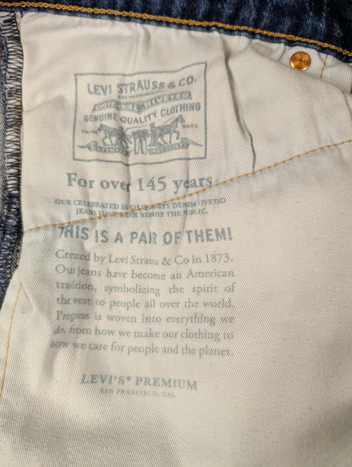 Levis 502 Blue Jeans Mens W32 L30 Big E Tab Premium Denim Straight Leg Zip Fly