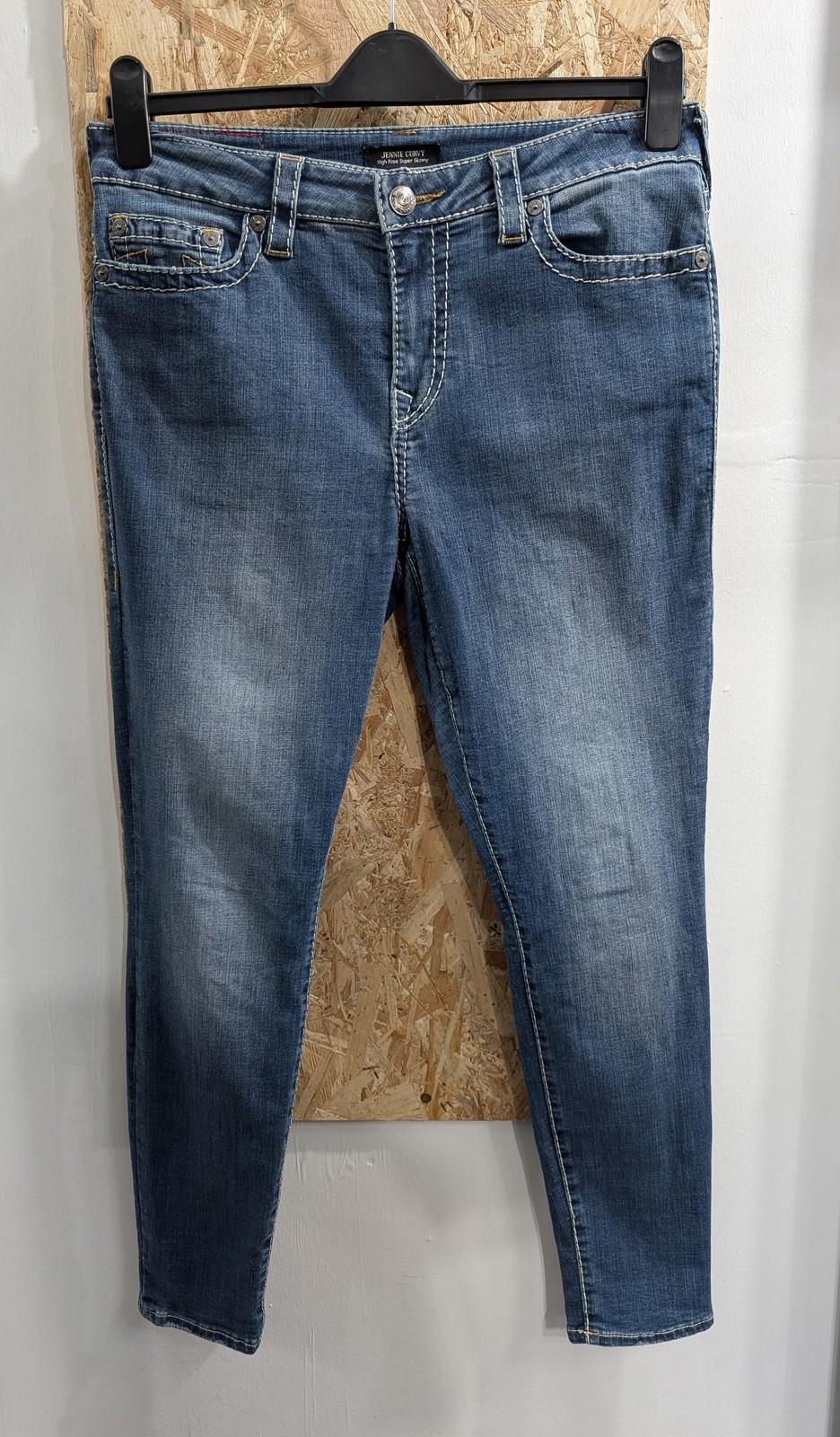 True Religion Jeans W31 L29 Women High Rise Super Skinny Navy Blue Jennie Curvy