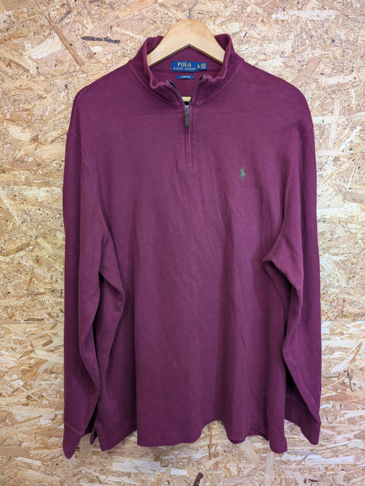 Ralph Lauren Polo Mens Size UK XL Sweater Cotton Collared 1/4 Zip Estate Rib