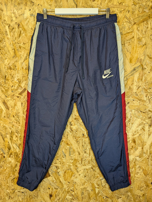 Nike Blue Navy Blue Shell Track Bottoms Tracky Vintage Type Joggers Mens 2XL