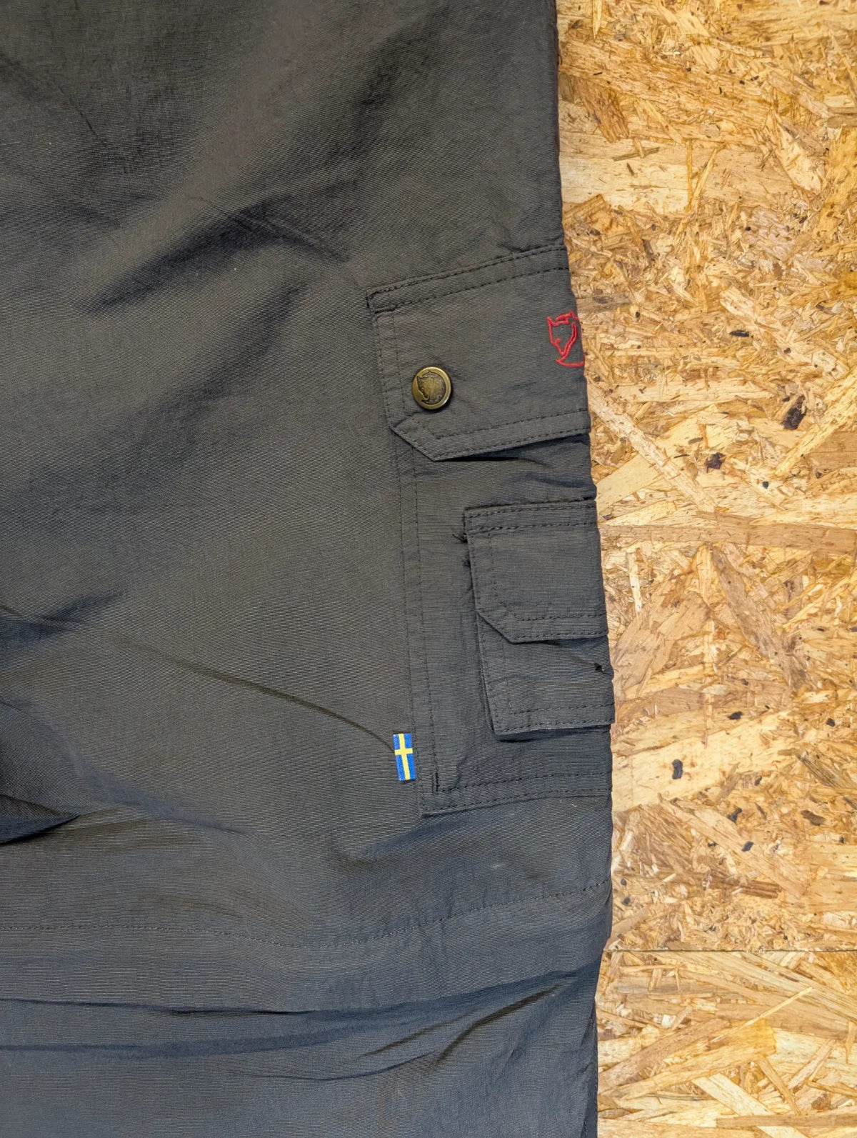 Fjallraven Zip-Off Trousers Mens W38 L29 Grey Cotton Cargo Relaxed Fit Shorts