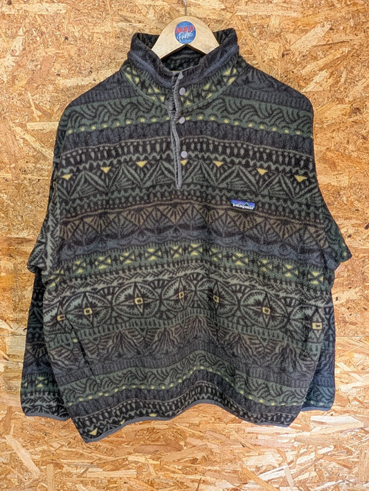 Vintage Patagonia Synchilla Fleece Mens Large Tradewinds Pattern 1997 USA Made