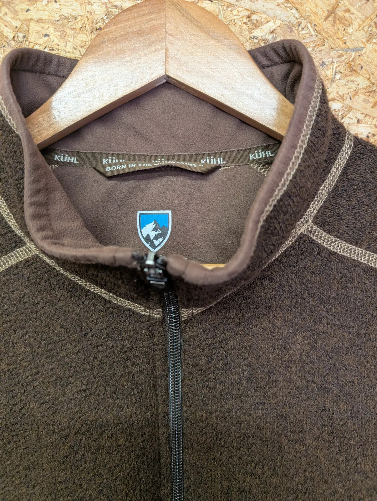 Kuhl Alfpaca Fleece Jacket Men XL Brown Full Zip Walking Hiking Synchila Outdoor