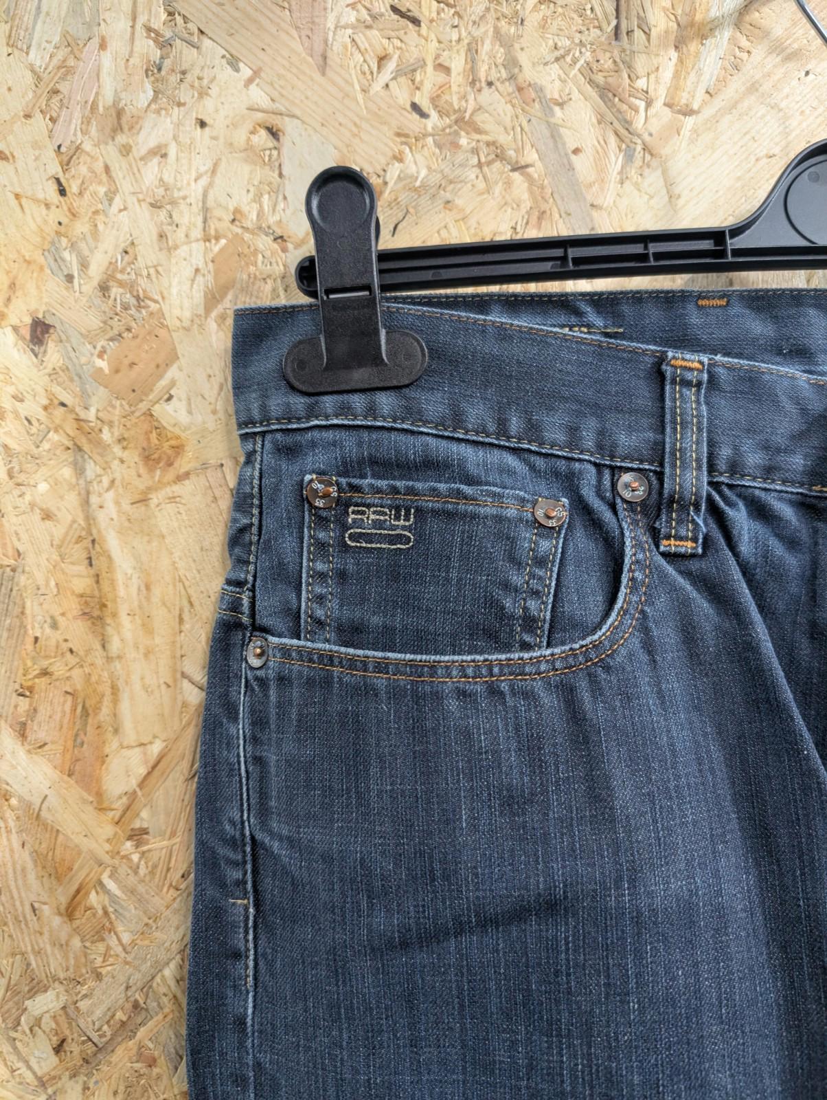 G-Star Jeans W34 L32 3301 Classic Navy Blue Denim Straight Leg Button Fly