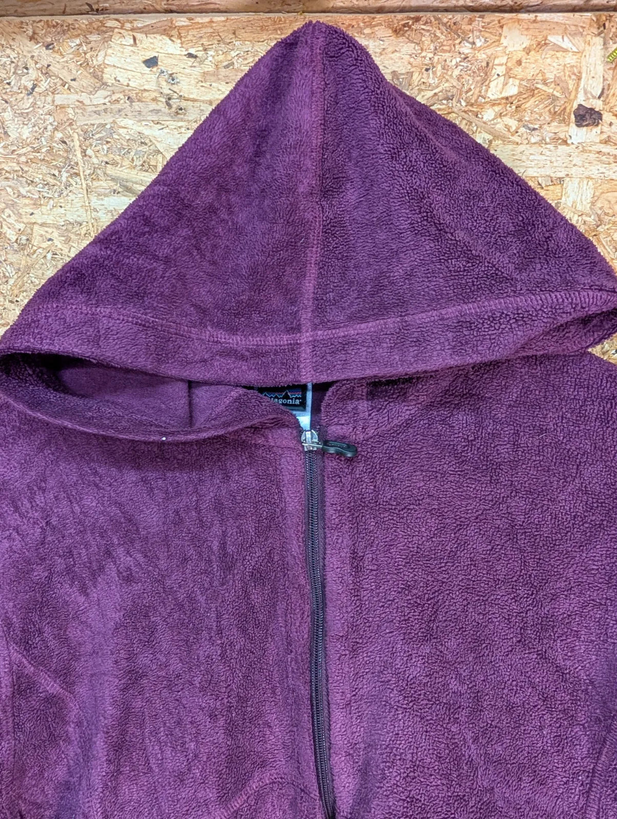 Patagonia Rhythm Fleece Jacket Womens Medium Purple Full Zip Hooded Walking Y2K