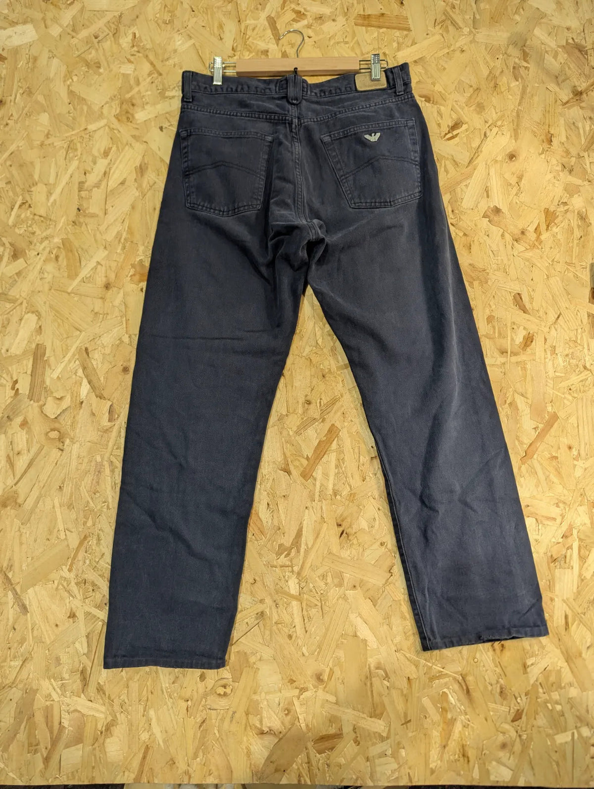 Vintage 90s Armani Jeans Mens W34 L31 Navy Blue Soft Denim Straight Leg Button