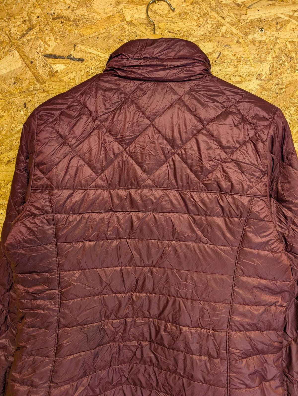 Patagonia Radalie Parka Women Large Burgundy Nano Puff Long-Line Quilt Full Zip