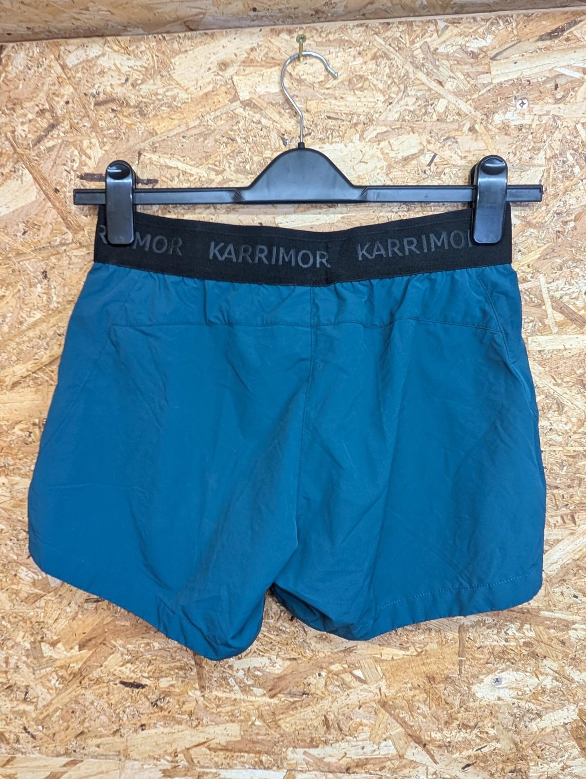 Karrimor Comfort Shorts Women UK 10 Stretch Zip Pockets Teal Green Blue Gym