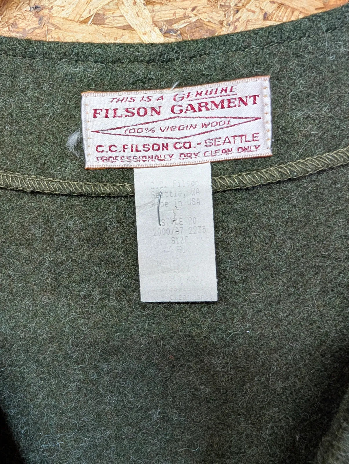 Filson Mackinaw Wool Vest 2XL 48 Forest Green Body Warmer USA USA Made Heritage