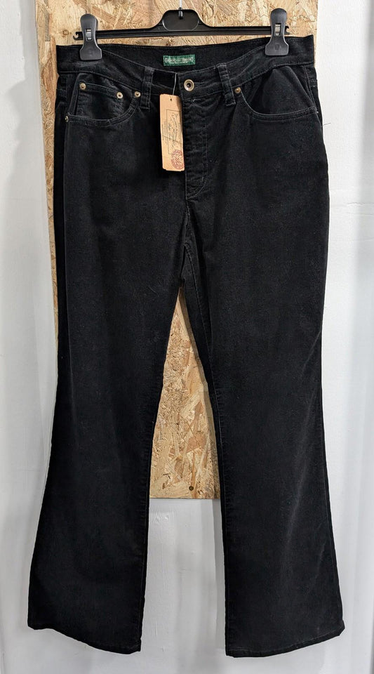 Ralph Lauren Trousers UK14 W32 L32 Women Black Jeans Company Bootcut Corduroy