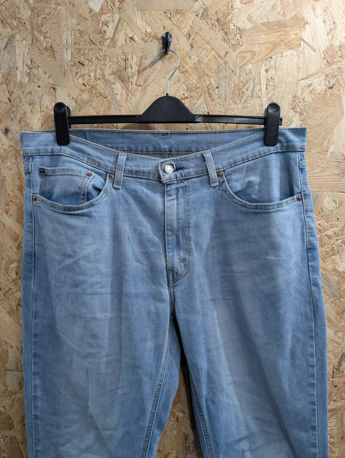 Levis 541 Jeans Mens W36 L34 Light Blue Wash Stretch Denim Straight Leg Zip Fly