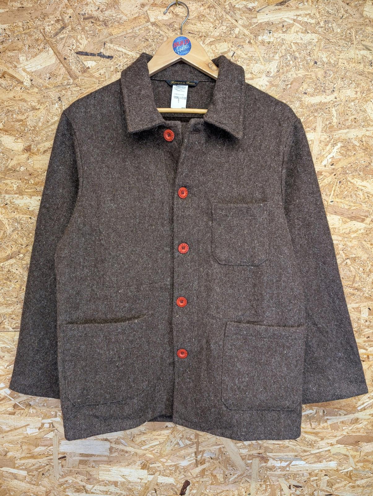 Le Laboureur Chore Jacket Men Size 1 Small Wool Utility Workwear Brown Pockets