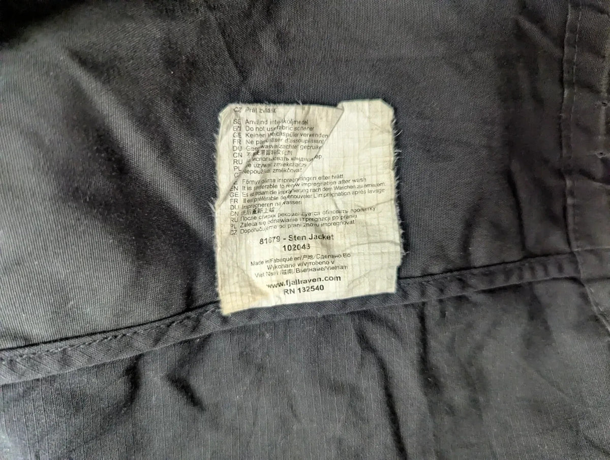Fjallraven Sten Jacket Mens XXL Black G1000 Wax Canvas Hooded Pockets Parka