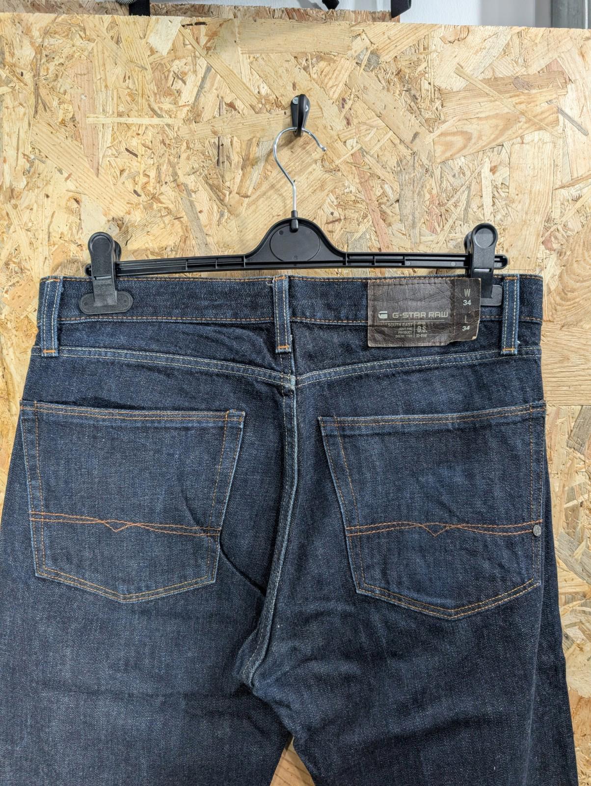 G-Star Jeans W34 L34 Navy Blue Denim Classic Straight Leg Neppy Button Fly