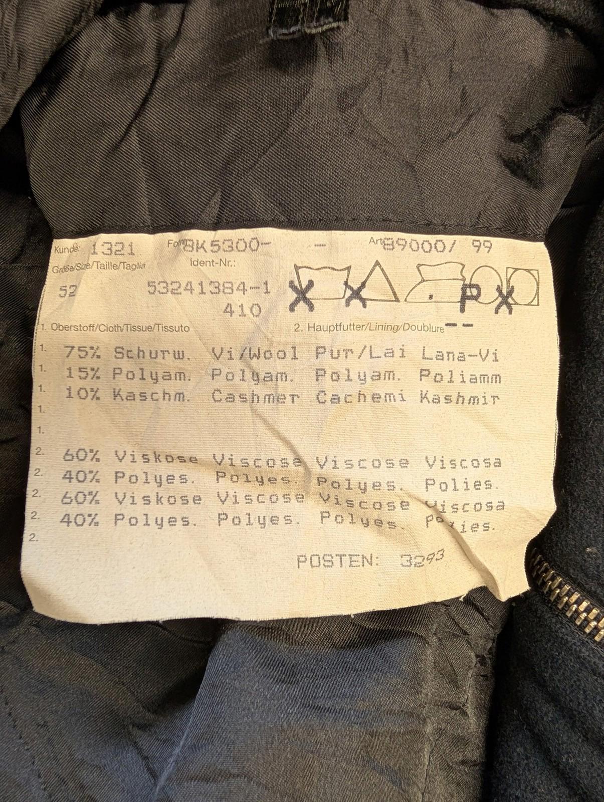 Burberry Wool Blend Coat Large 42 Men Vintage 90s Zip Black Winter Nova Jacket