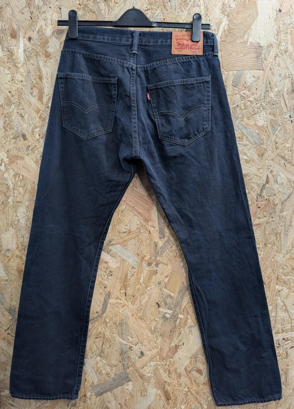 Levis 501 Jeans Men W32 L30 Dark Blue Wash Denim Regular Straight Fit Button Fly