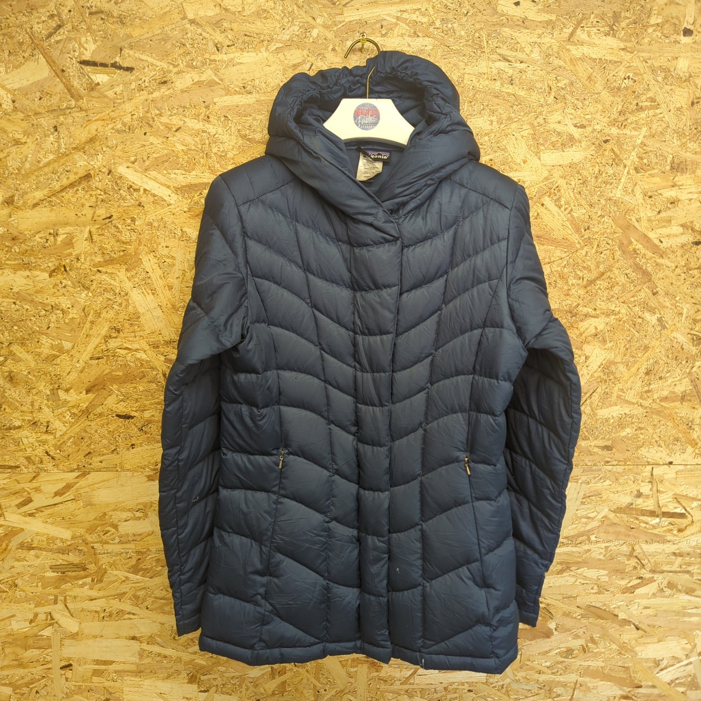 Patagonia Downtown Loft Jacket Womens Medium Goose Down Feather Puffa Blue