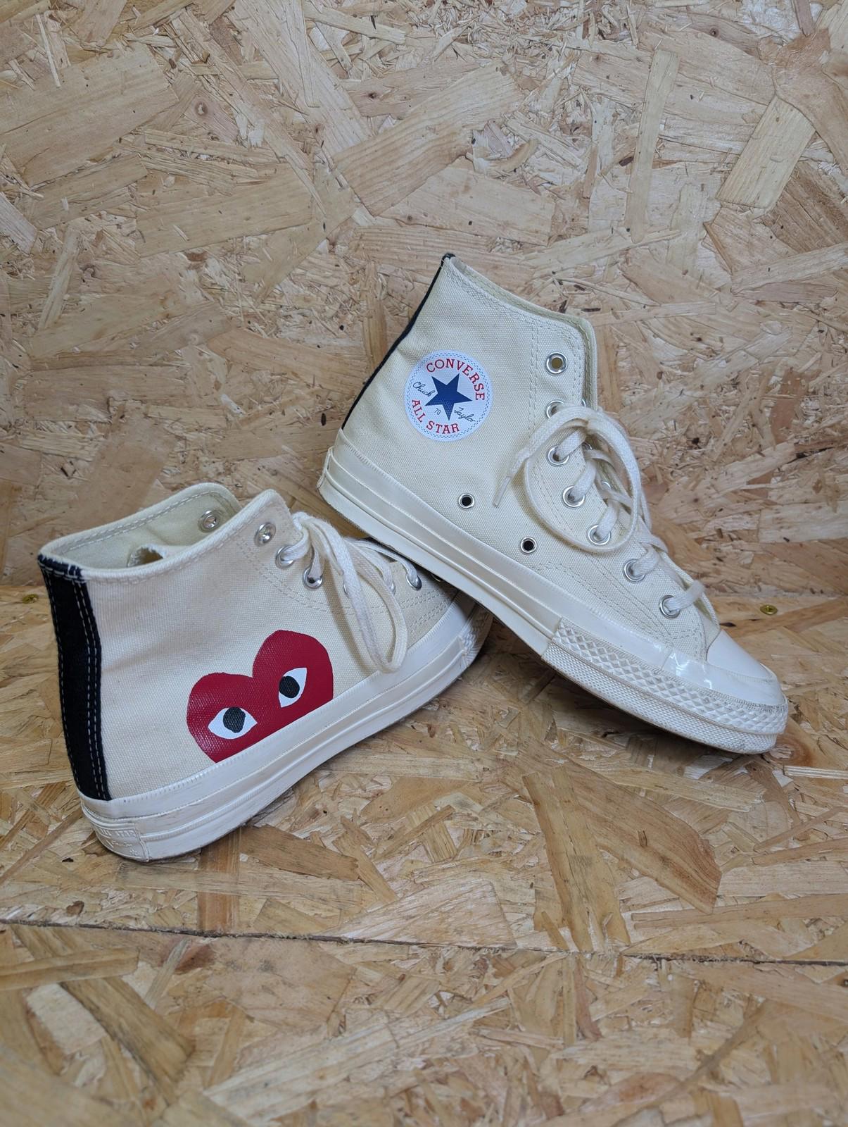 Converse Chuck Taylor High Top Trainer Unisex UK 5.5 EU 38 Comme Des Garçons Beige