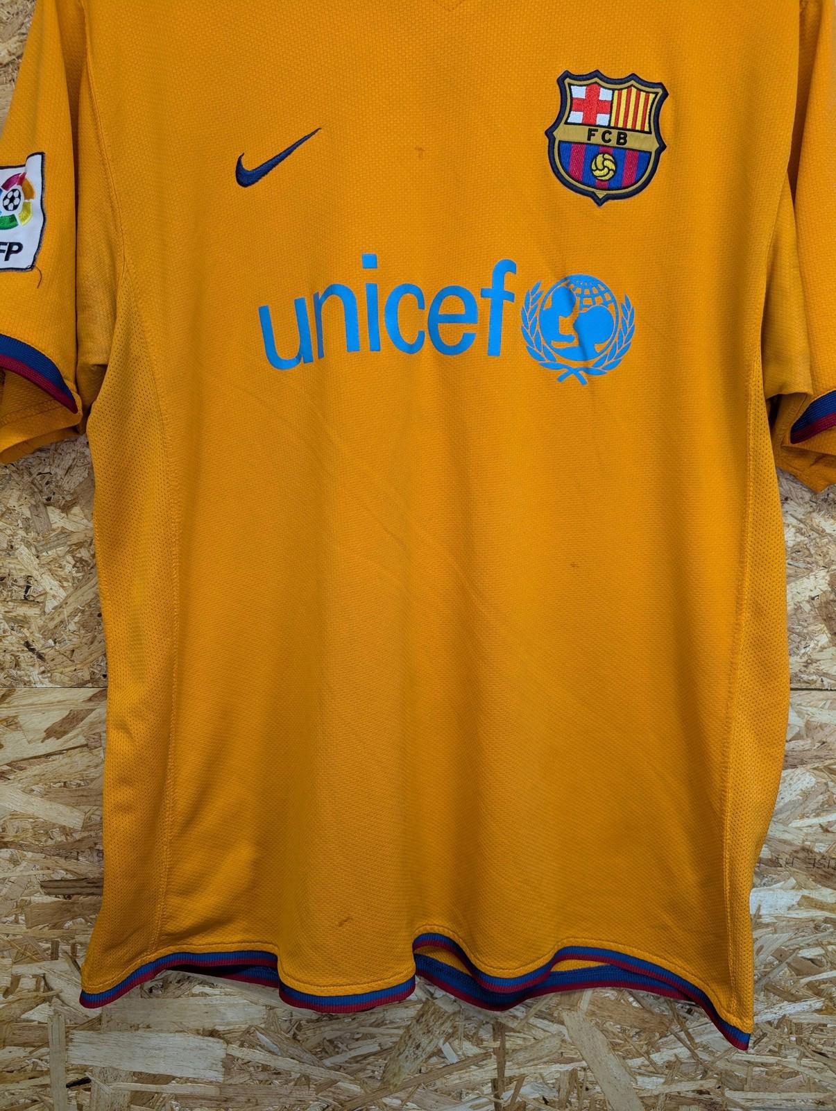 Nike FC Barcelona Away Shirt Large Men LFP Orange 2006 Football 05/06 Messi