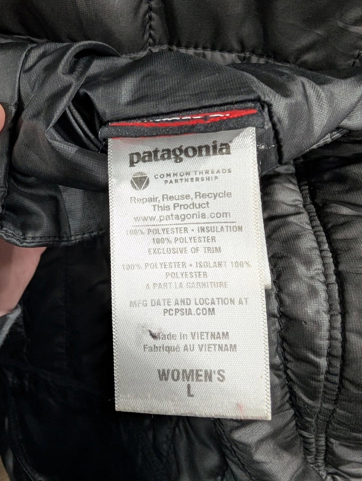 Patagonia Nano Puff Jacket Large Women Quilt Black Insulated Winter Coat Puffer
