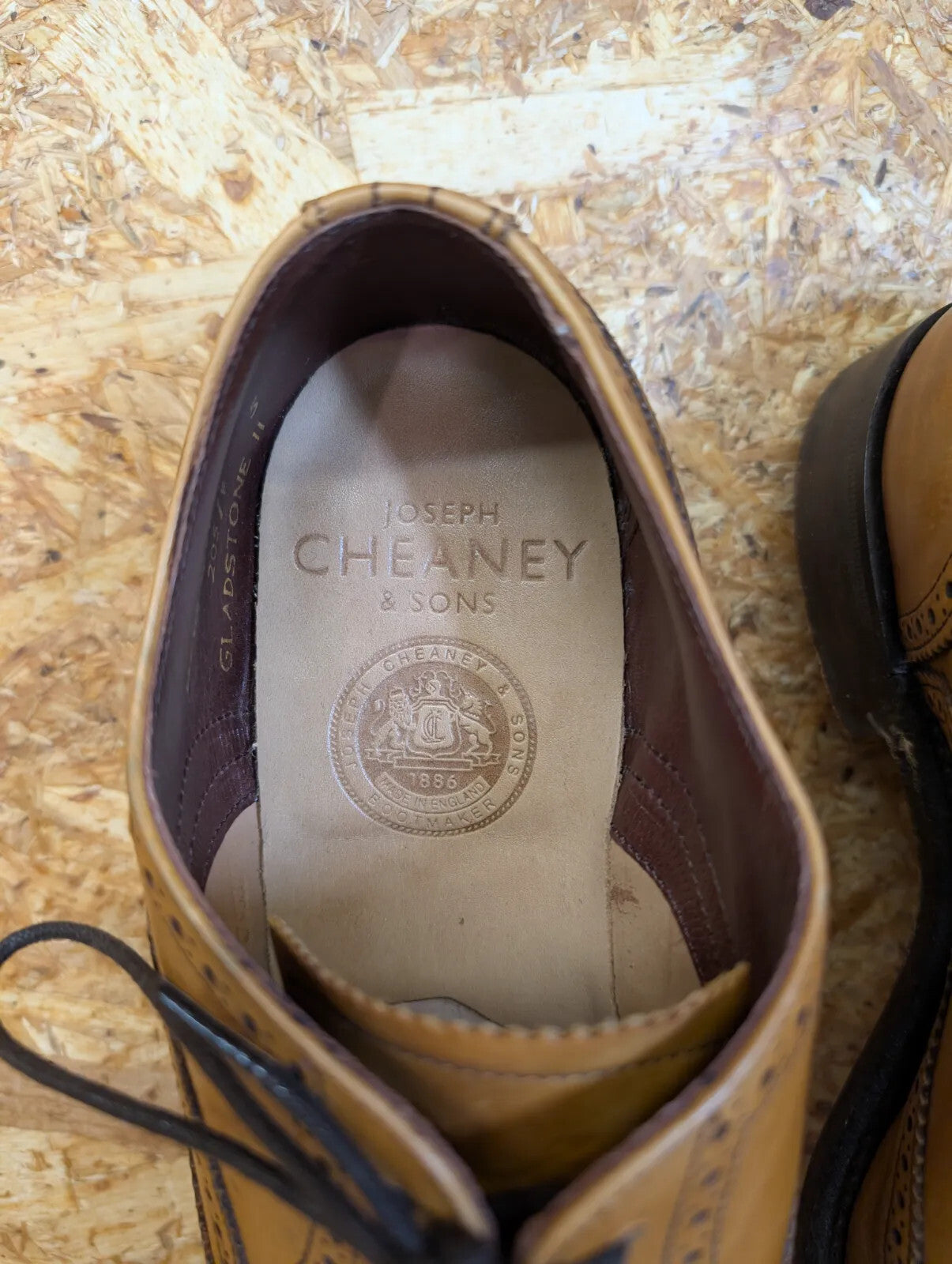 Joseph Cheaney & Sons Wingtip Oxford Shoes Men UK 7 Tan Leather Brogue Gladstone