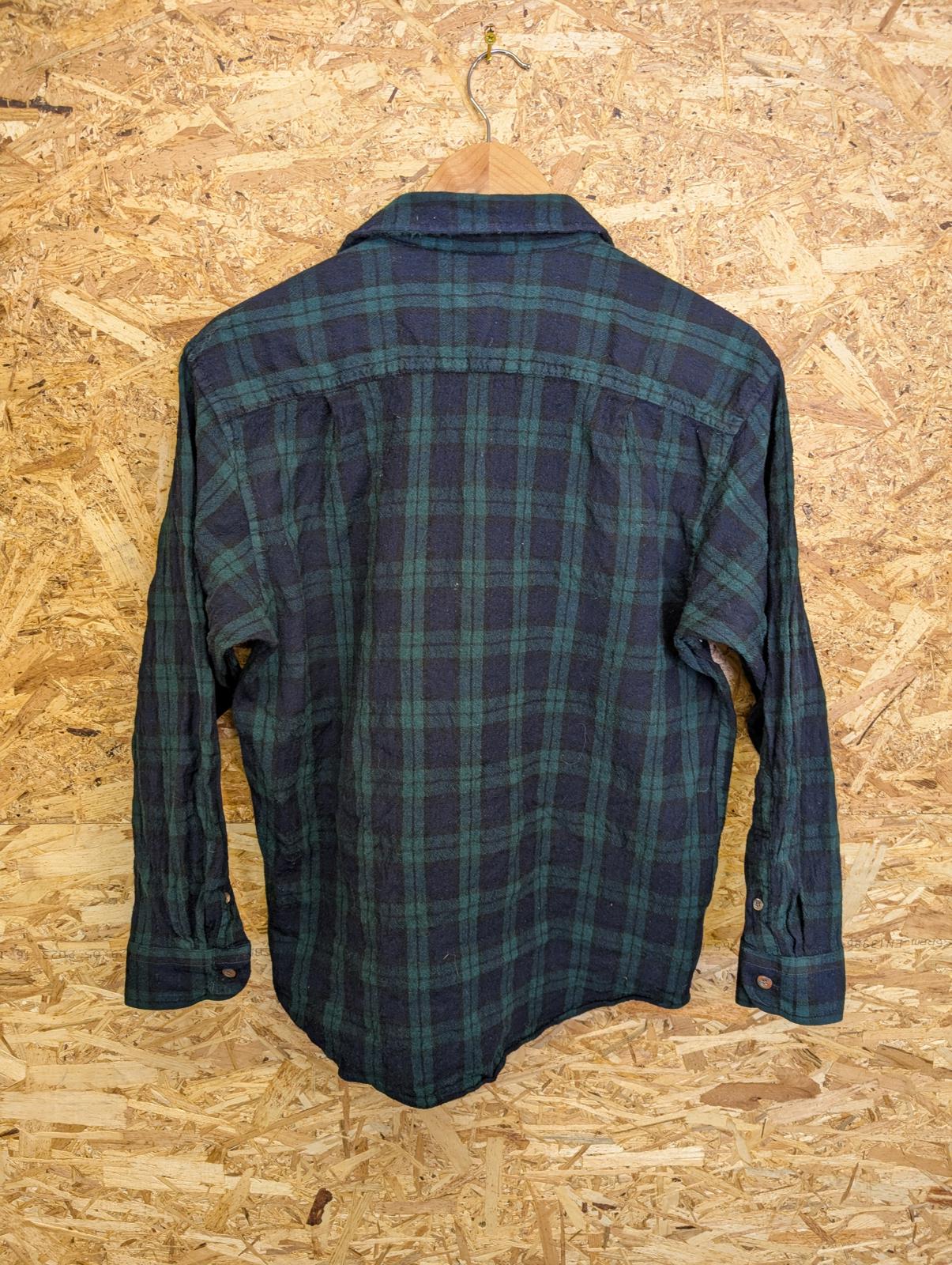 Sir Pendleton Shirt L Navy Blue Green Check Plaid Wool Black Watch Tartan USA