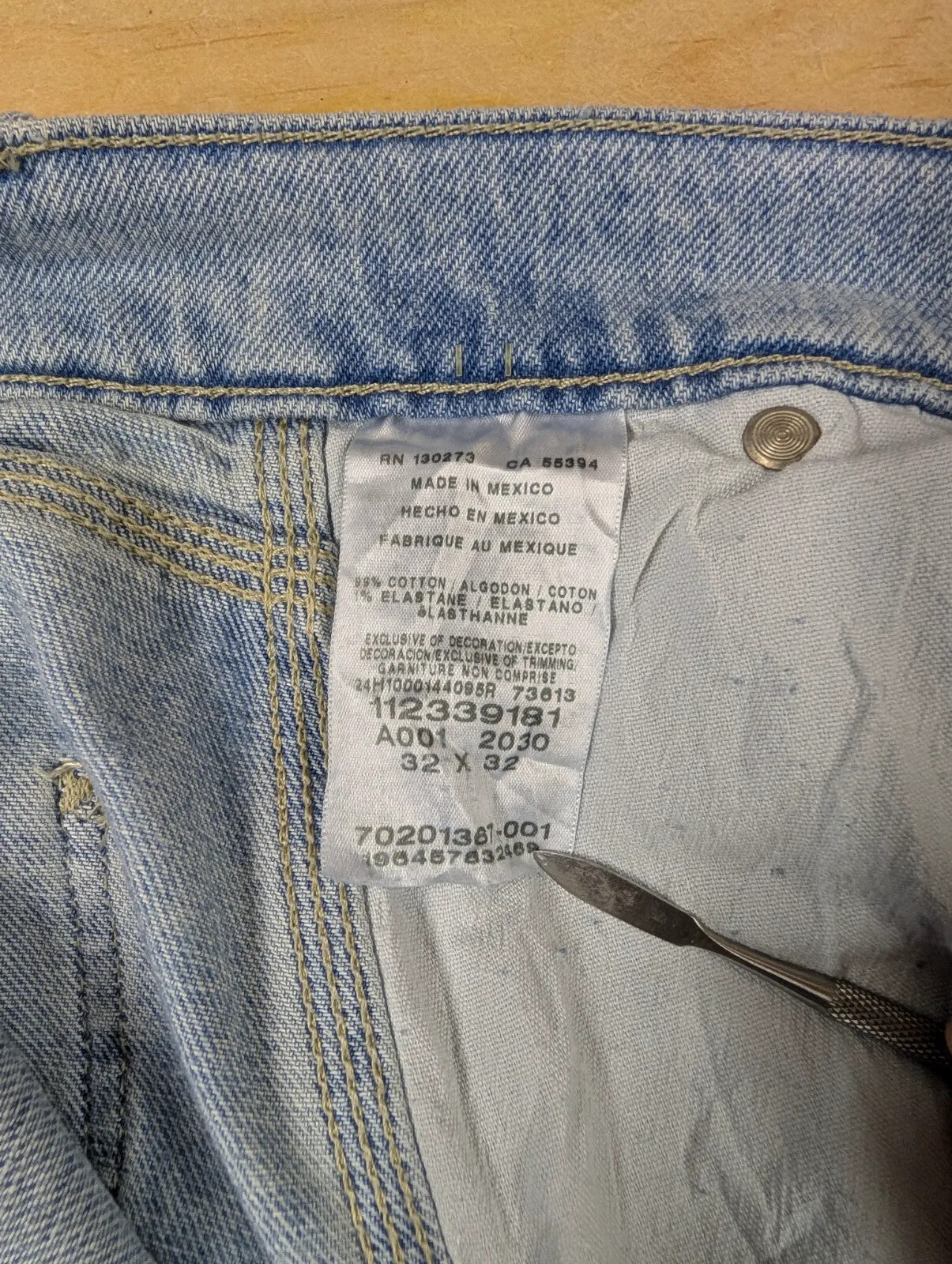 Vintage Lee Carpenter Jeans Men W32 L32 Light Blue Wash Denim Workwear Cargo 90s