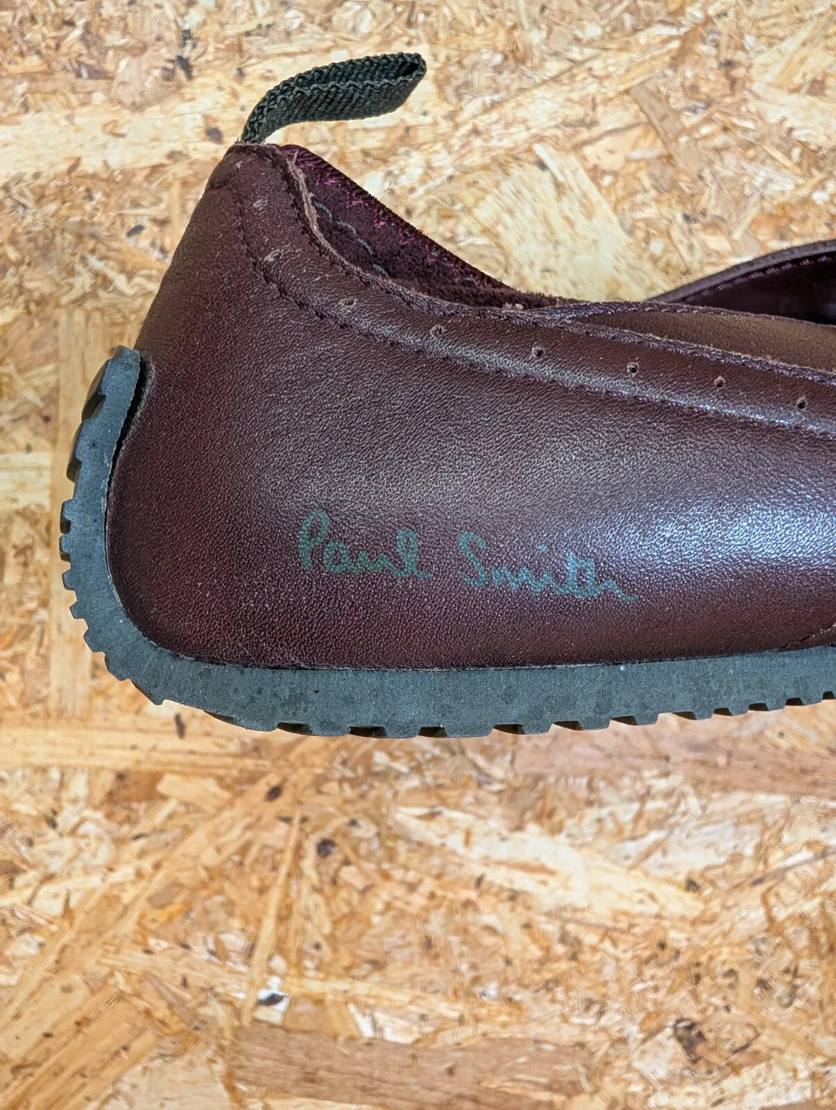 Paul Smith Driving Shoes Burgundy Leather Slip On Lace Stretch Casuals Oi Polloi