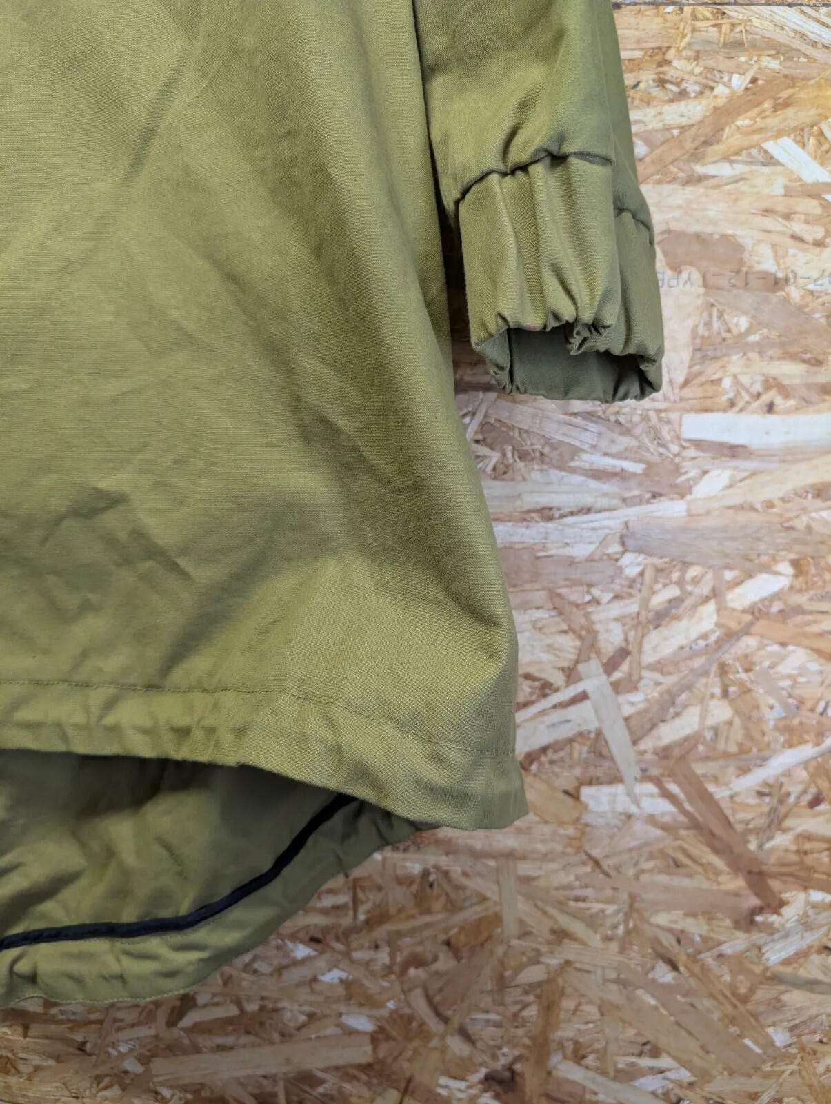 Hunter Hooded Anorak Smock Mens Khaki Green Fishtail Pullover 1/2 Zip Jacket