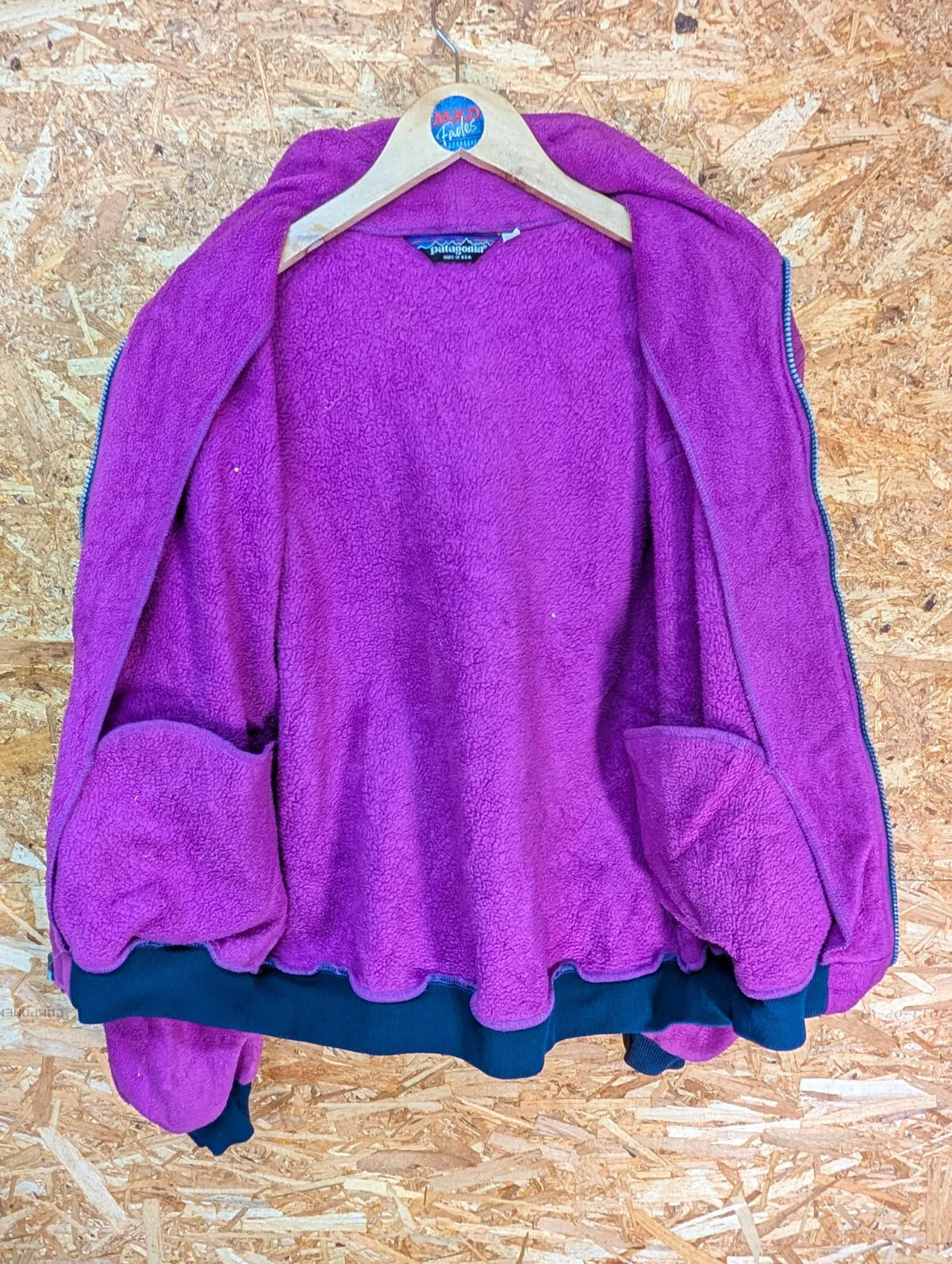 Vintage 80s Patagonia Full Zip Fleece Jacket Size Small 8 Purple Mad in USA