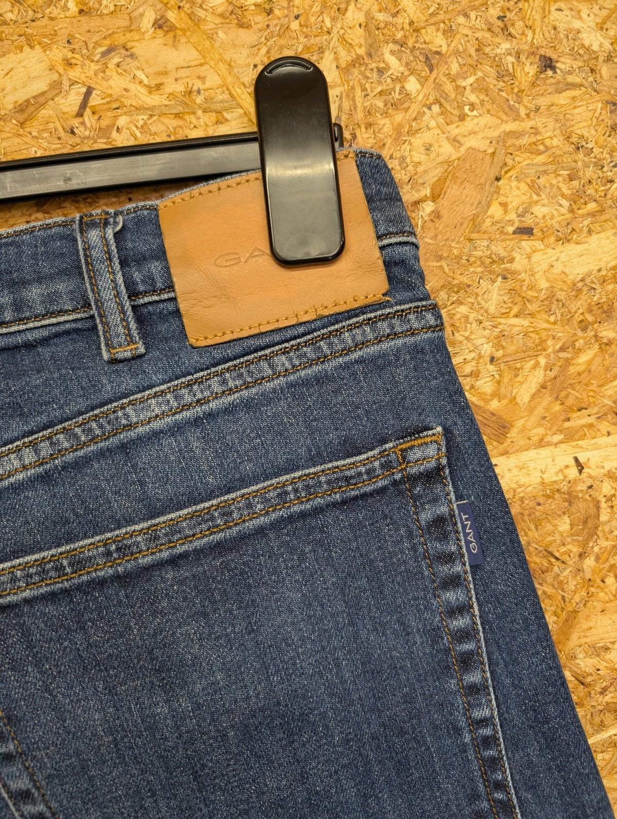 GANT Regular Fit Jeans W34 L30 Men Mid Blue Denim Stretch Zip Fly Regular Fit