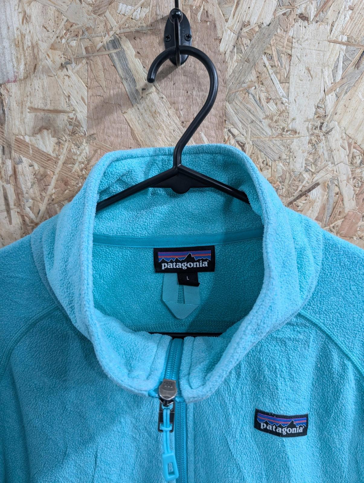Patagonia Fleece Jacket Large Women Zip Turquoise Blue Outdoor Hiking Walking